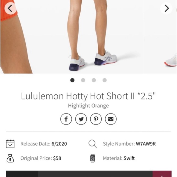 Lululemon Hotty Hot Short ll *2.5” Size 10 In Highlight Orange - Picture 10 of 10